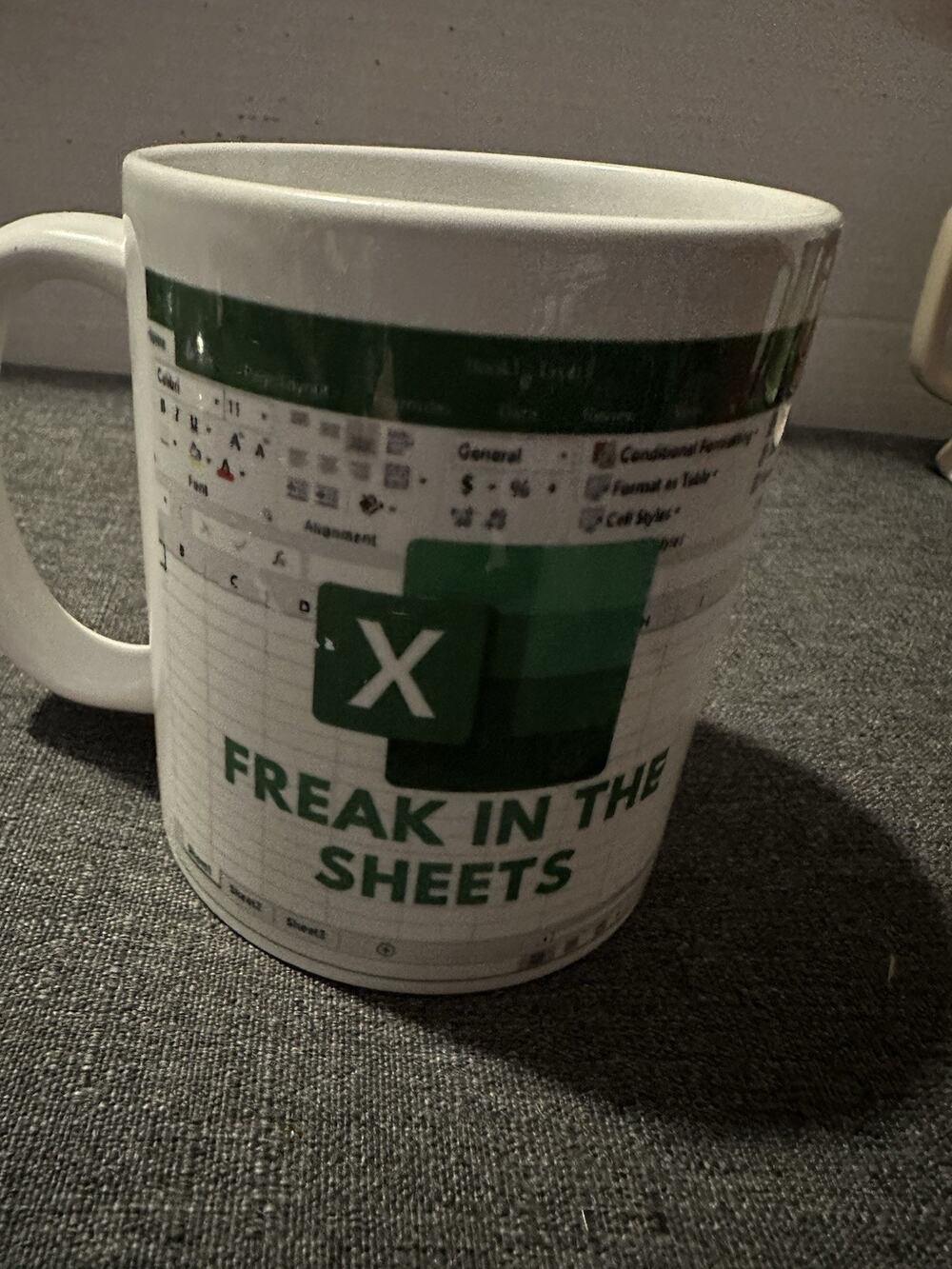 Funny Excel Mug Freak In The Sheets Spreadsheet Office Coffee Cup